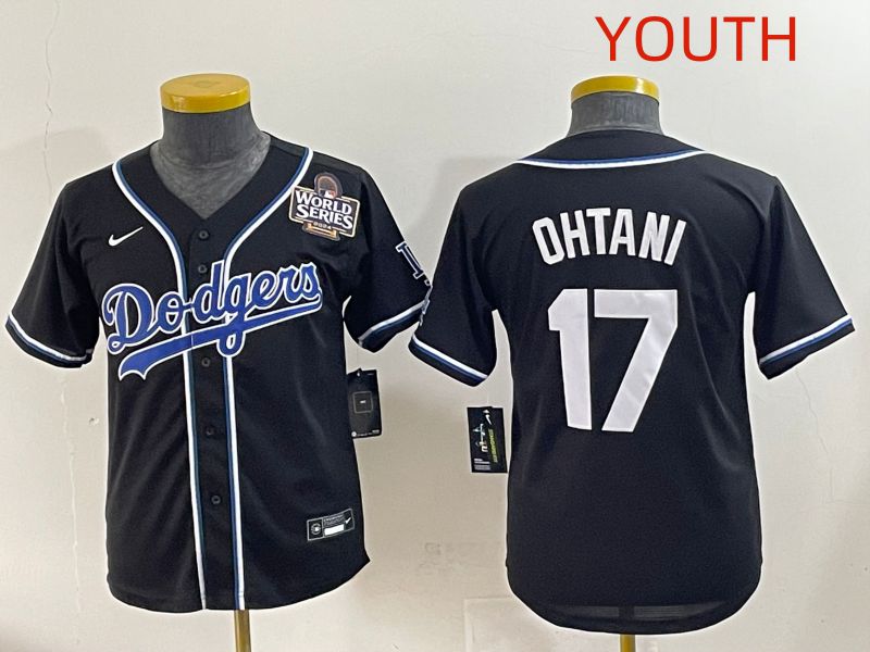 Youth 2025 Los Angeles Dodgers #17 Ohtani Black Three generations Fashion Nike MLB Jersey style 9